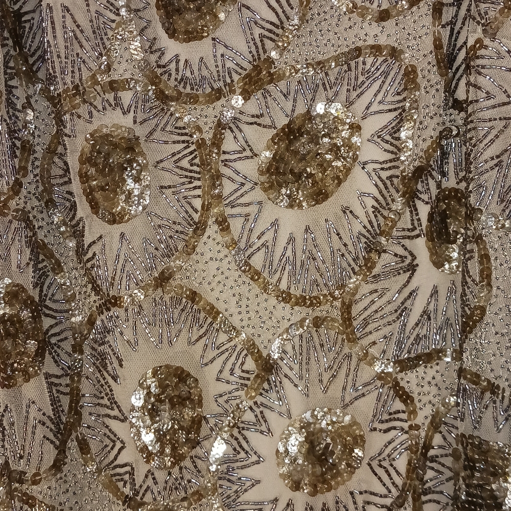 LAUREN RALPH LAUREN PURPLE LABEL NOMITA SEQUIN/BEADS Embellished Midi Cocktail - Picture 6 of 16